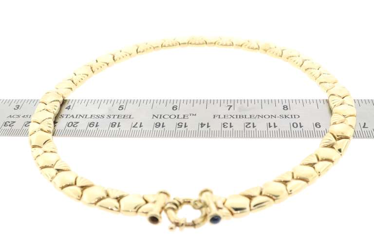 Illustrious Handmade Italian 14k Gold Necklace with Sapphires