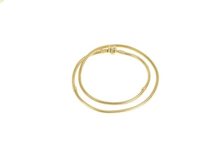 14K Yellow Gold Pandora Moments Designer Charm Chain Necklace