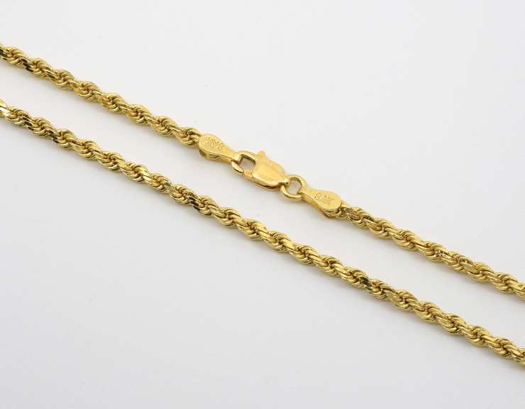 Useful 30" 14k Solid Rope Necklace