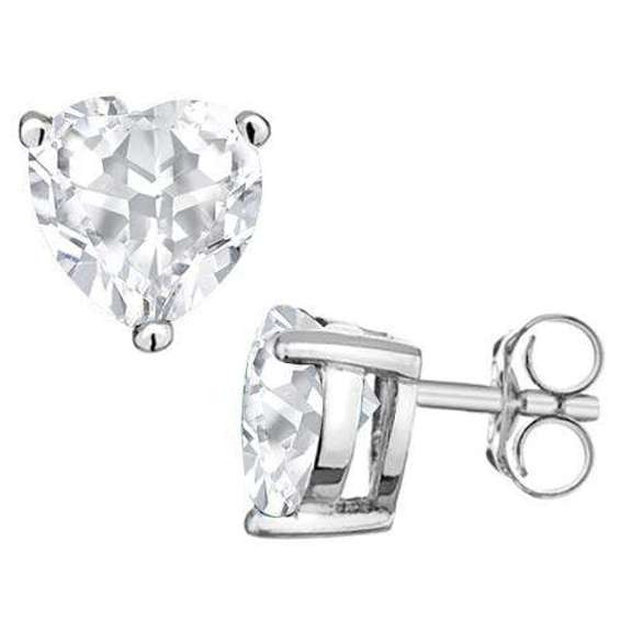 1.89 CT WHITE TOPAZ 925 STERLING SILVER EARRINGS STUD