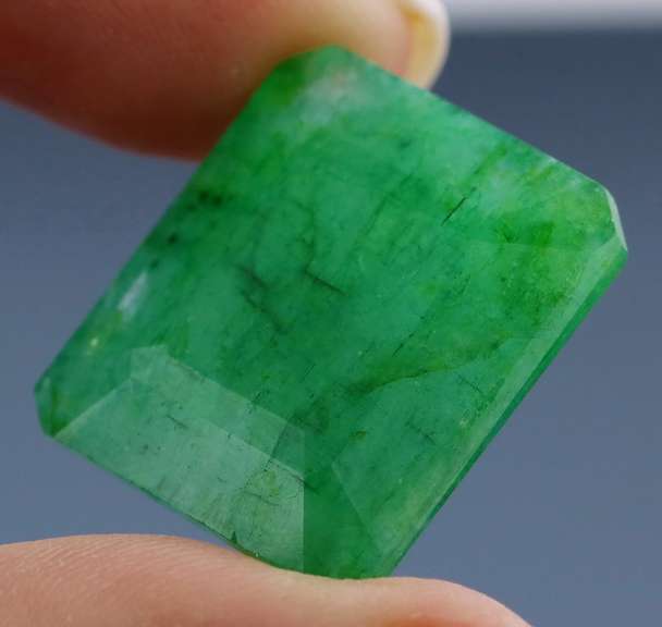 Huge! 32.03ct rich forest green Zambian Emerald