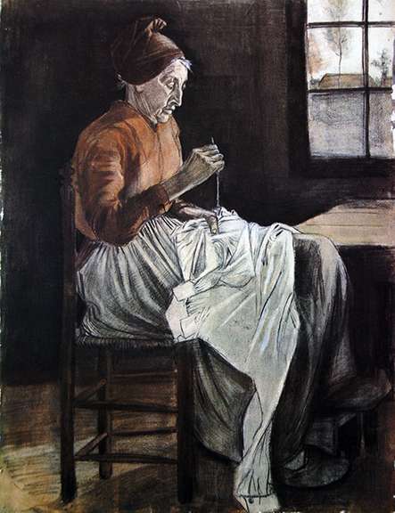 Vincent Van Gogh, Old Peasant Woman Sewing