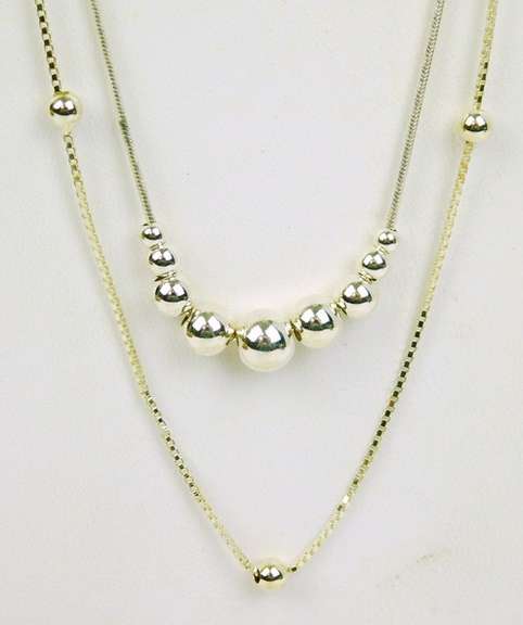 2 Sterling Silver Bead Necklaces