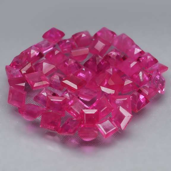 Premium 4.15ct 50 piece princess cut Ruby set
