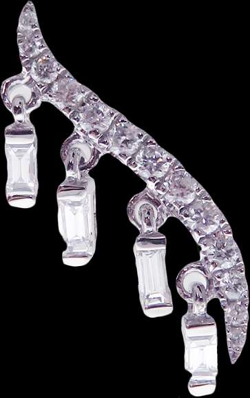 Contemporary 18k White Gold Dangling Diamond Earrings