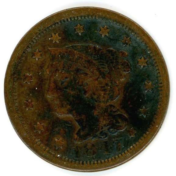 1847 Braided Hair Large Cent