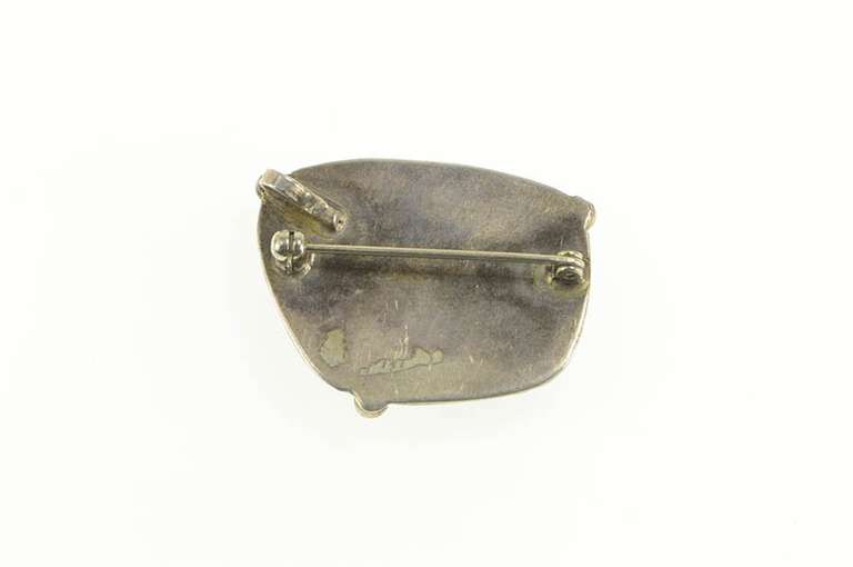 Sterling Silver Turquoise Ornate Native American Navajo Pin/Brooch