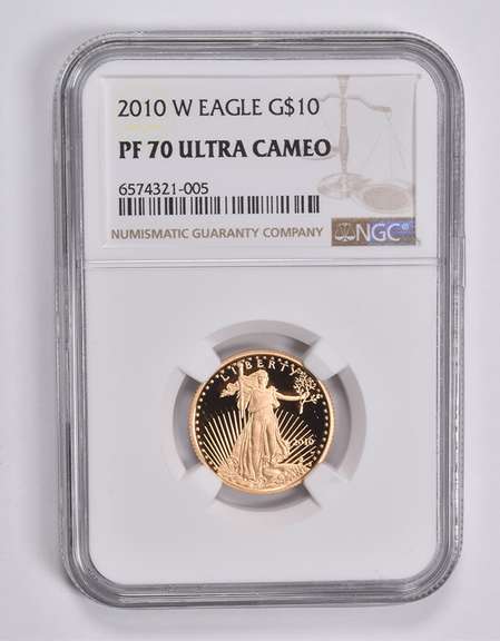PF70 UCAM 2010-W $10 American Gold Eagle 1/4 Oz. .999 Fine Gold NGC