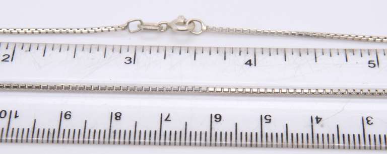 Vintage Sterling Silver Italian Box Chain Necklace