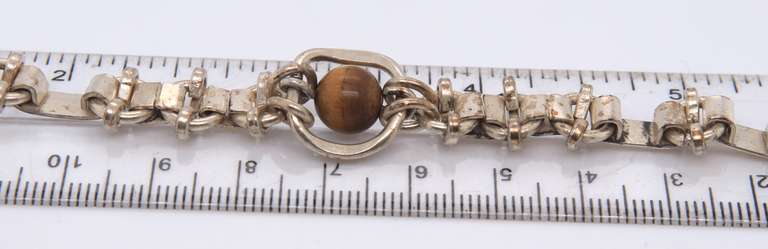 Vintage Sterling Silver Tiger Eye Bracelet
