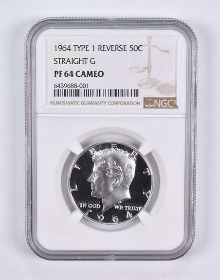 PF64 CAM 1964 Kennedy Half Dollar Type 1 REV Straight G NGC