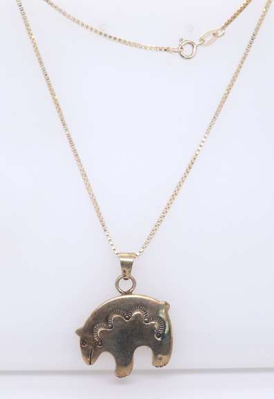 Vintage 925 Sterling Silver Bear Pendant on Chain