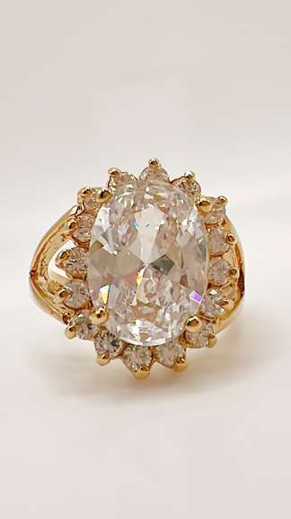 22kt Gold Plated Gemstone Cocktail Ring