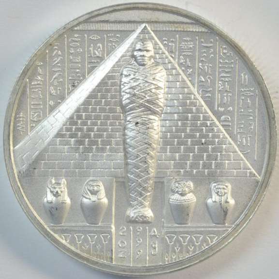 Special 2 Troy OZ pure Silver Egyptian God Osiris medallion