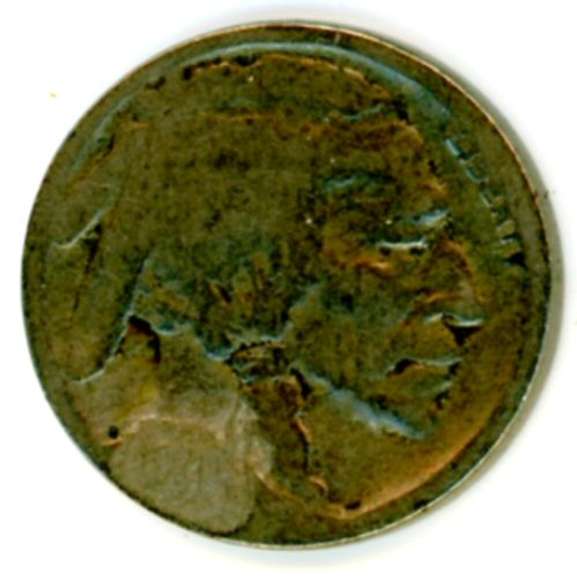 1921-S Buffalo Nickel with Restored Date