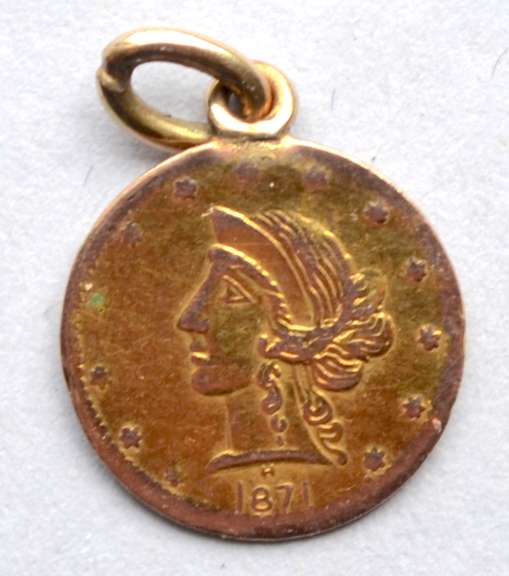 Scarce 1871 H Ca Gold Round Half Dollar