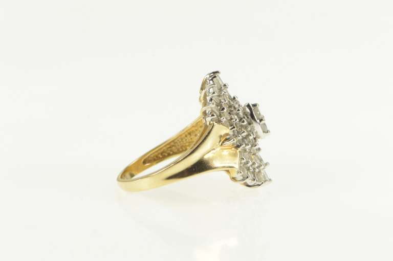 10K Yellow Gold 2.17 Ctw Diamond Burst Cluster Statement Ring