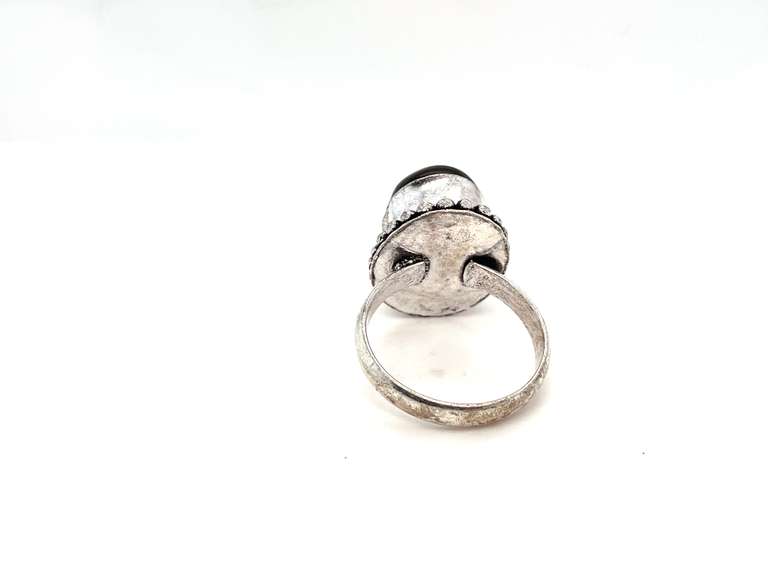 🖤TRICK or TREAT YO' SELF!🖤 Oval Black Onyx Tibetan Silver Beaded Design Ring