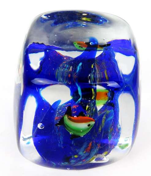 Vintage Murano Art Glass Sea Life Paperweight