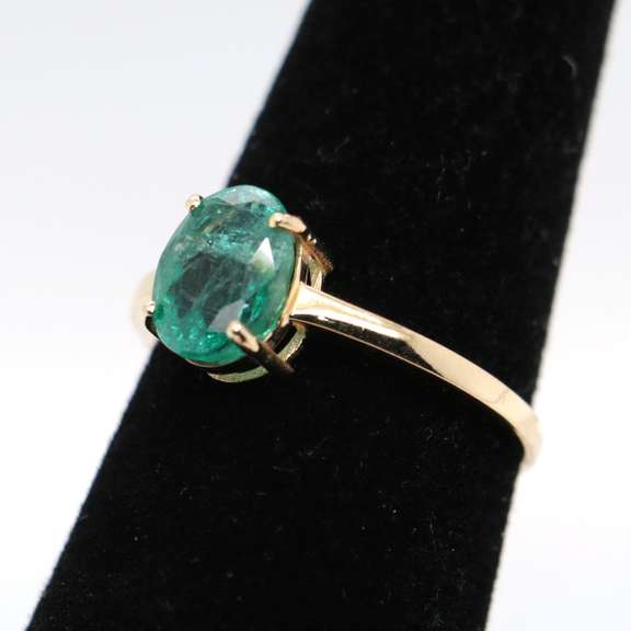 Envious Emerald Solitaire 14kt Ring