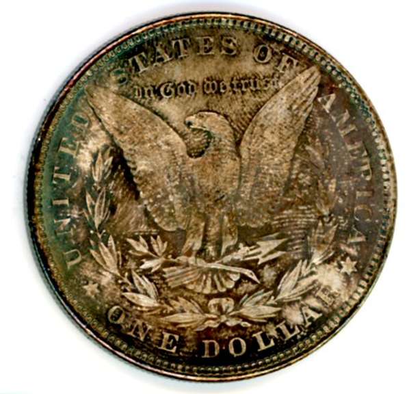 Rainbow Toned 1896 Morgan Silver Dollar