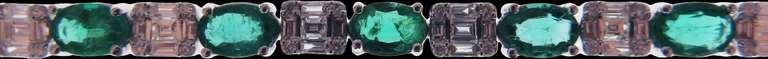 Gorgeous 18kt White Gold Emerald and Diamond Bracelet