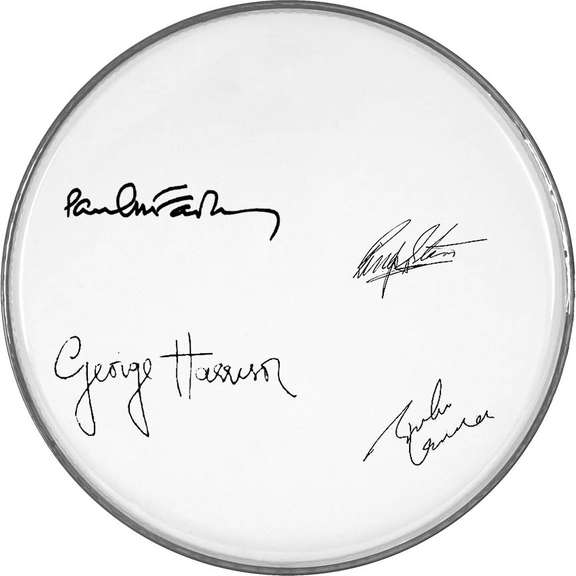 The Beatles Autographed Facsimile Signed Drum Head