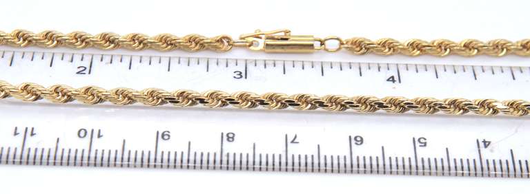 Simple Yellow Gold Rope Chain Necklace