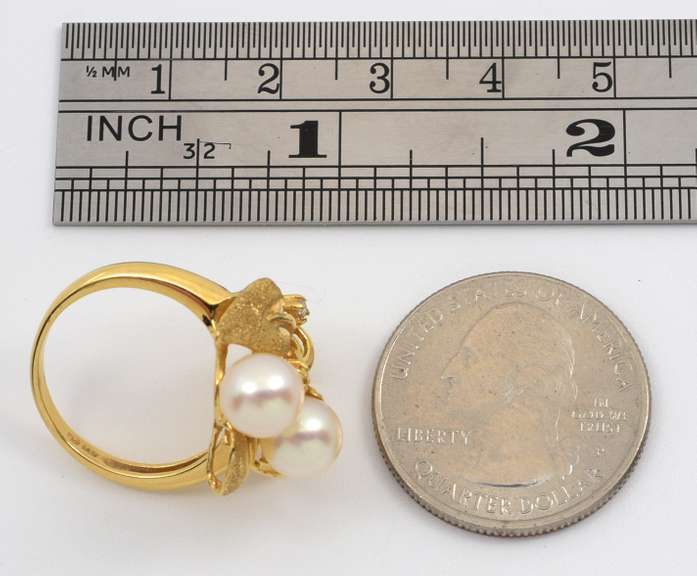 Organic Double Pearl Ring