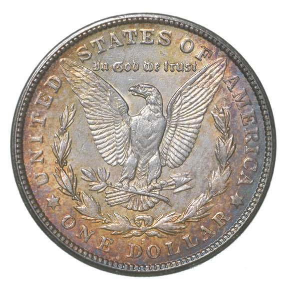 1921-S Morgan Silver Dollar Rainbow Toned