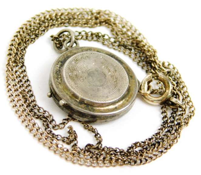 Antique French Sterling Reliquary Relic Pendant & Chain