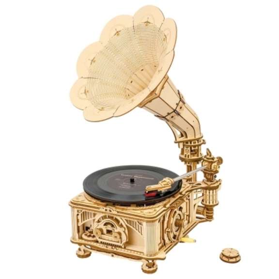 Classic Gramophone Hand Crank Puzzle Music Player