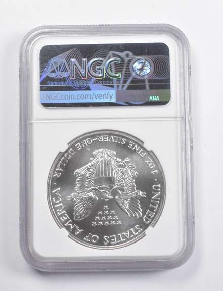 Mint Error MS69 1990 American Silver Eagle OBV Struck Thru NGC