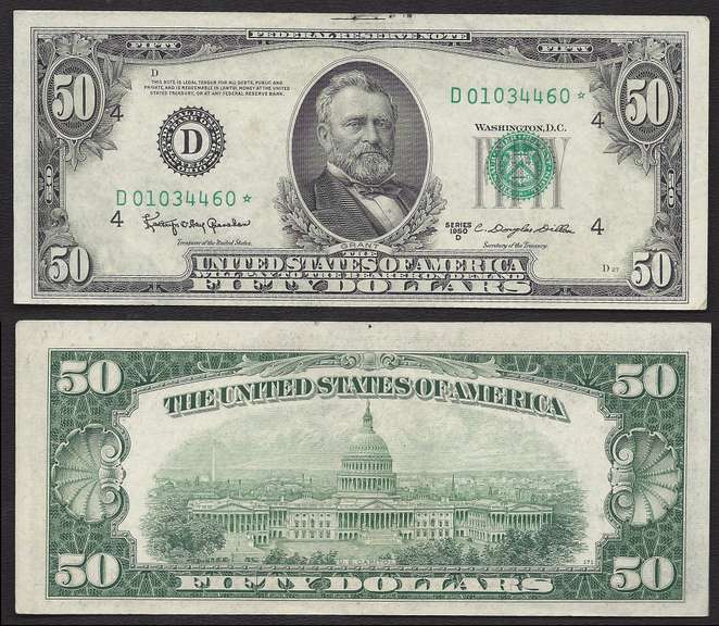 $50 1950-D FRn Star Note from Cleveland District Uncirculated