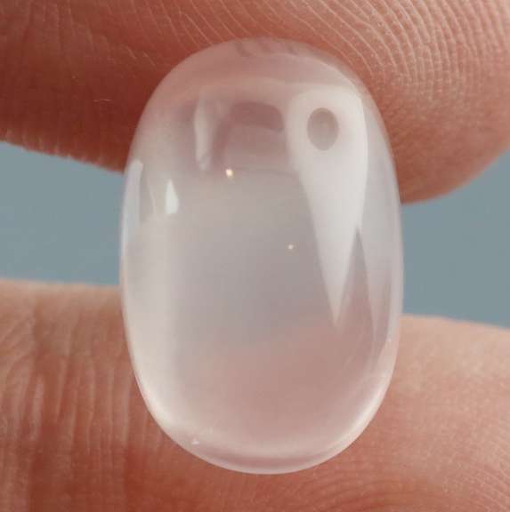 Glowing! 12.79ct powder pink Rose Quartz cabochon