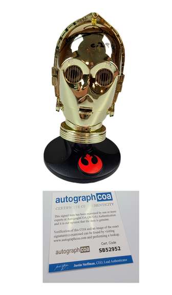 Anthony Daniels Signed Star Wars See-Threepio C-3PO Mini Helmet Official Pix ACOA