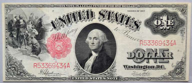 $1 Series of 1917 Landing Of Columbus Note