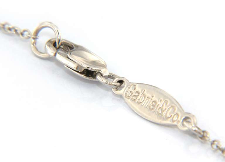 New Gabriel & Co Diamond Bar Necklace in White Gold