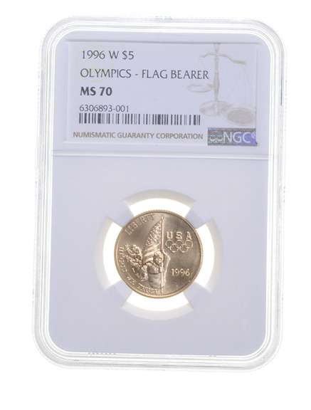 MS70 1996-W $5 Olympics - Flag Bearer - Gold Commemorative - NGC