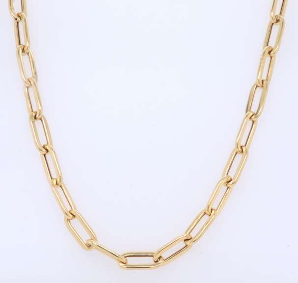 Attractive Yellow Gold Paperclip Necklace