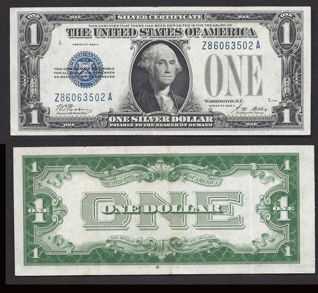 $1 1928-A first year of small size Silver Certificates Extremely Fine