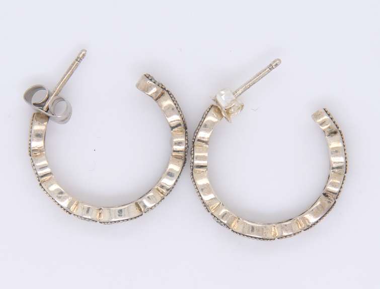 Vintage Sterling Silver Cubic Zirconia Earrings