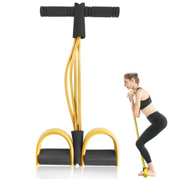 4 Resistance Elastic Pull Ropes Rower Belly Resistance