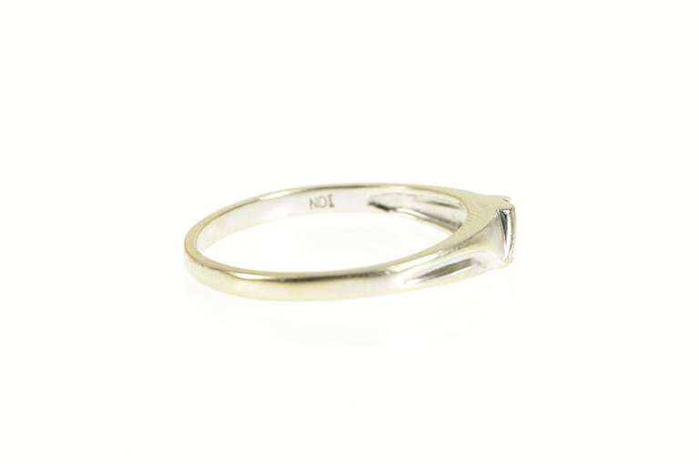 14K White Gold Classic Diamond Simple Wedding Band Ring