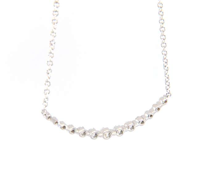 New Gabriel & Co Diamond Curved Bar Necklace
