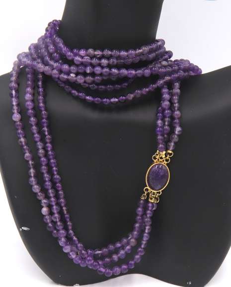 Fantastic Amethyst Multi Strand Beads Necklace