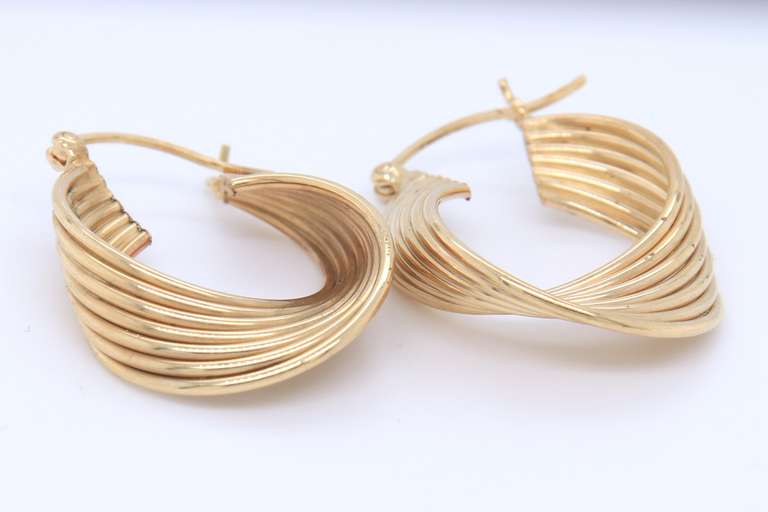 Pleasing Yellow Gold Hoop Earrings