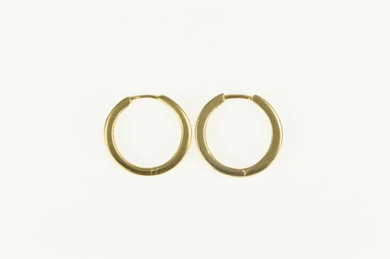 14K Yellow Gold Baguette Diamond Classic Statement Hoop Earrings