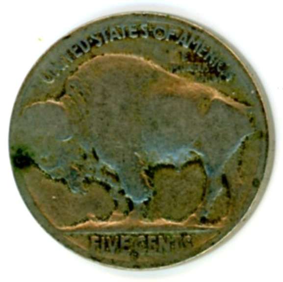 1921-S Buffalo Nickel with Restored Date