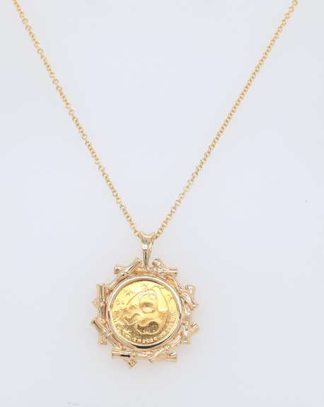 24kt Panda Coin Pendant on Chain